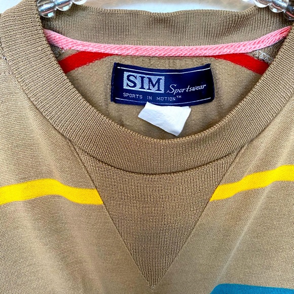 Michael Cera Mens colorful Vintage “SIM” Sweater - Picture 2 of 4